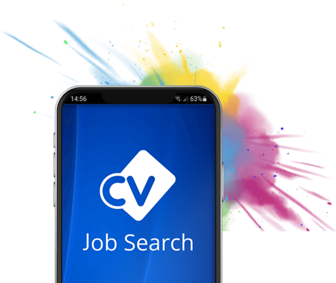 Mobile phone with CV-Library logo